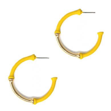 Yellow and Gold Bamboo Hoops