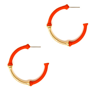 Orange and Gold Bamboo Hoops