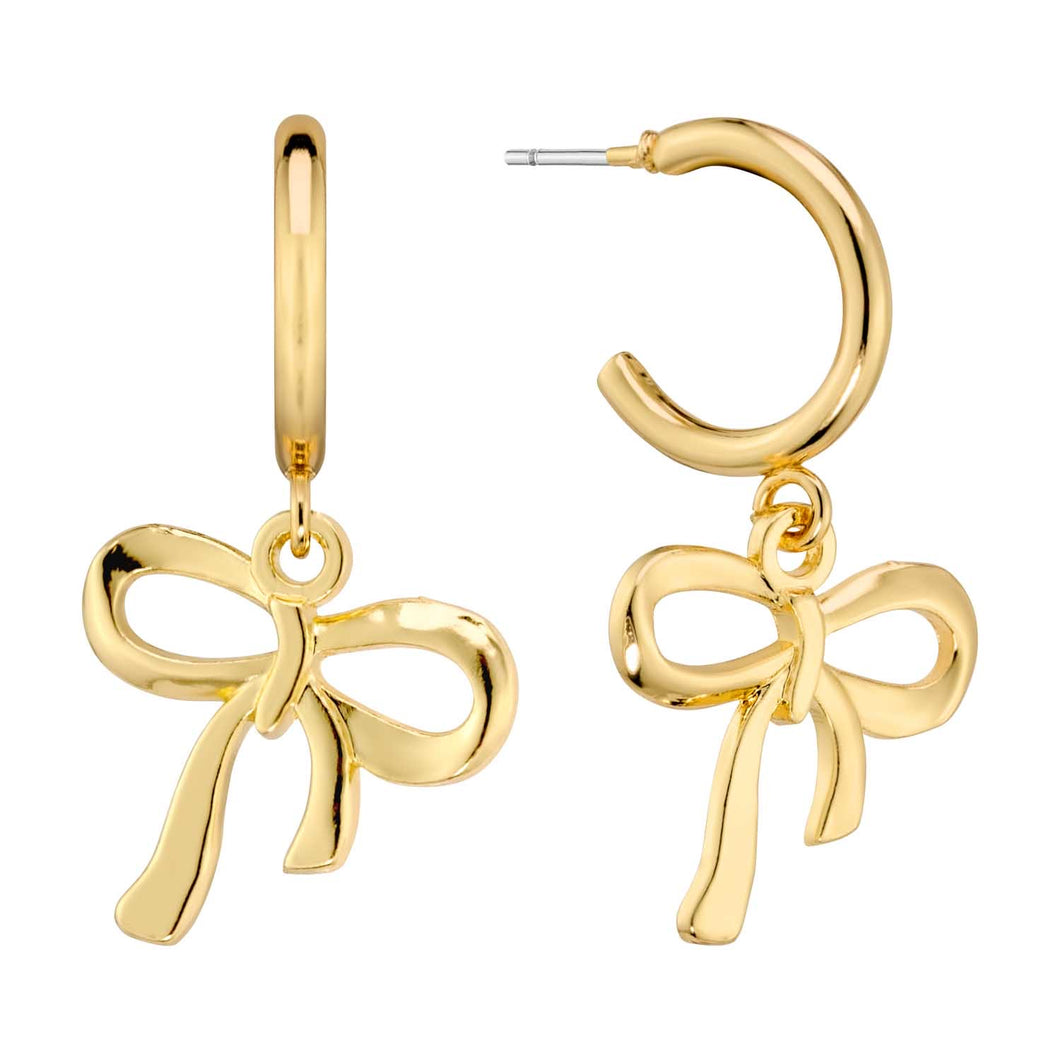 Gold Bow Hoops