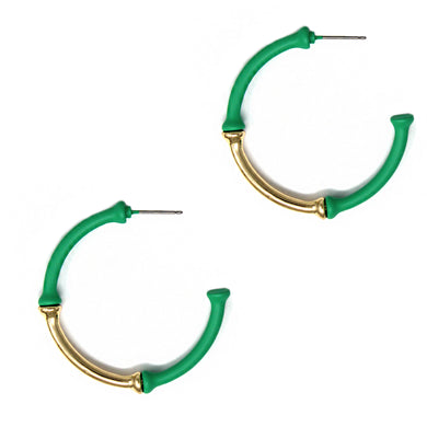 Green and Gold Bamboo Hoops