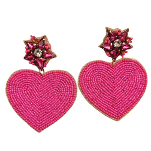 Hot Pink Jeweled Hearts