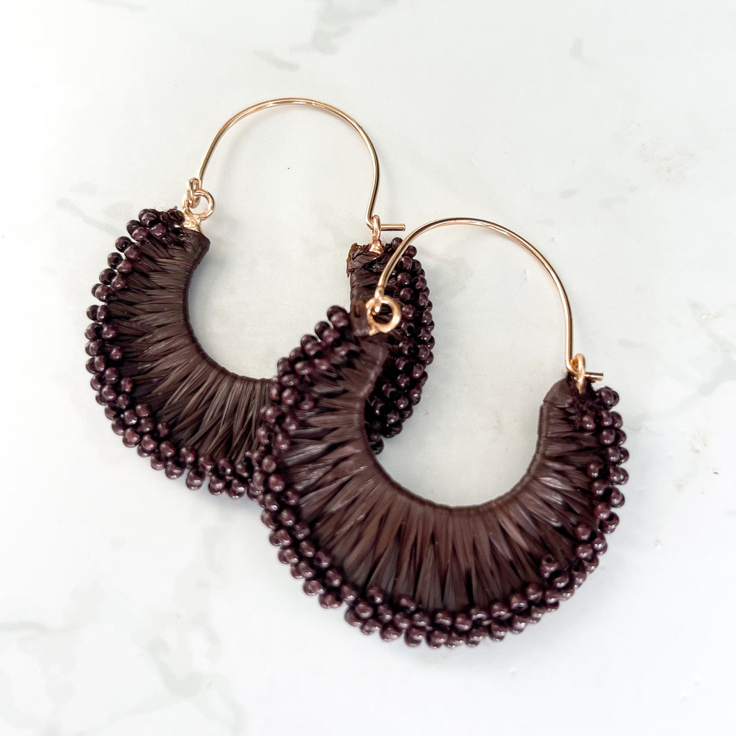 Americano Raffia & Bead Hoops