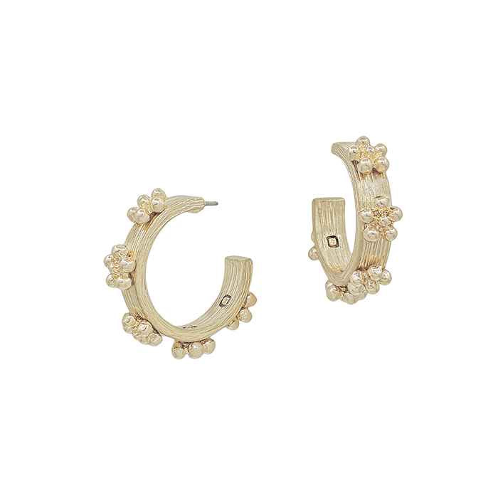 Mini Gold Flower Hoops