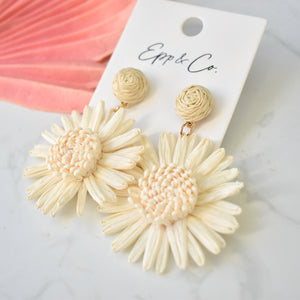 Ivory Flower Raffia Drops