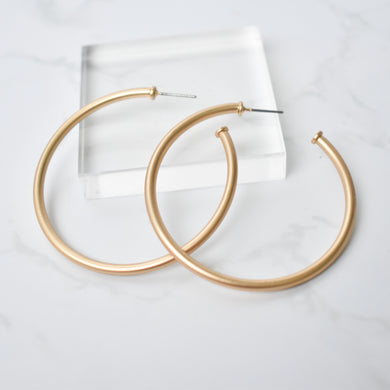 Matte Gold Skinny Hoop