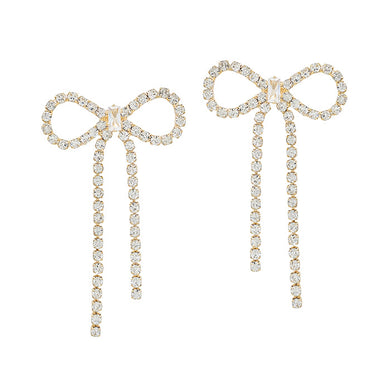 Rhinestone Bow Drops