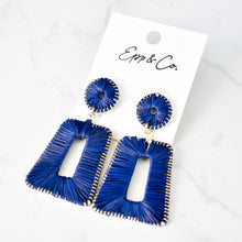 Load image into Gallery viewer, Navy Bell Raffia Drops