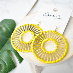 Yellow and Gold Filigree Circle Drops