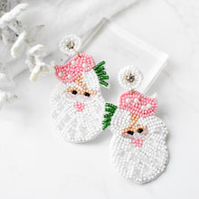 Load image into Gallery viewer, Holly and Pink Vintage Santa