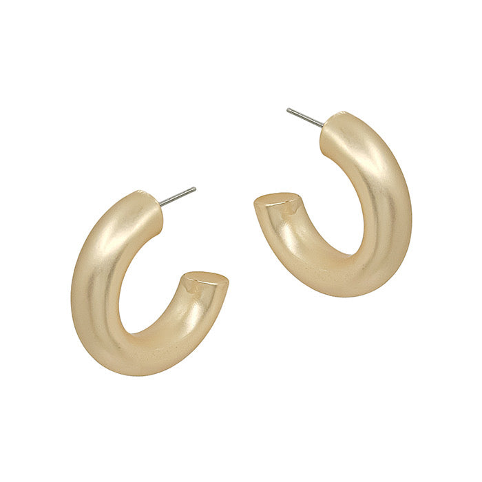 Mini Matte Gold Hoops