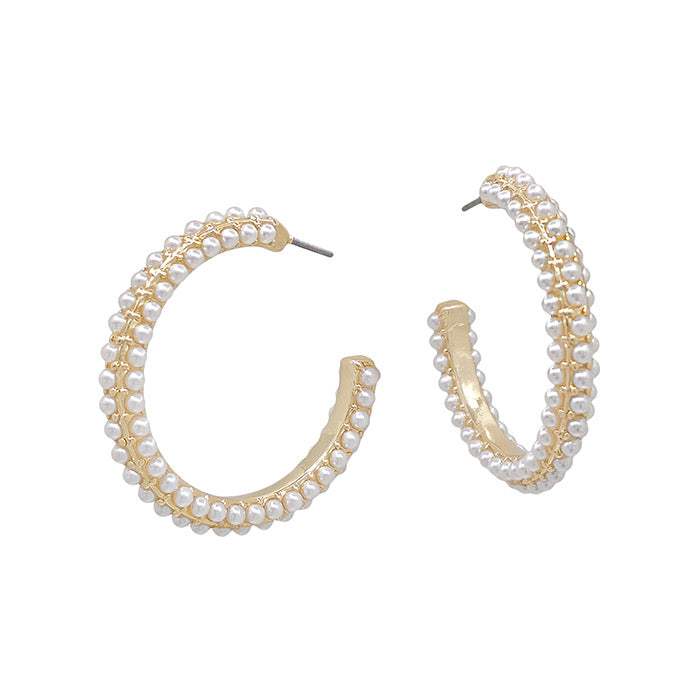 Pebble Pearl Hoops