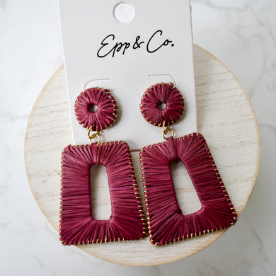 Raspberry Bell Raffia Drops