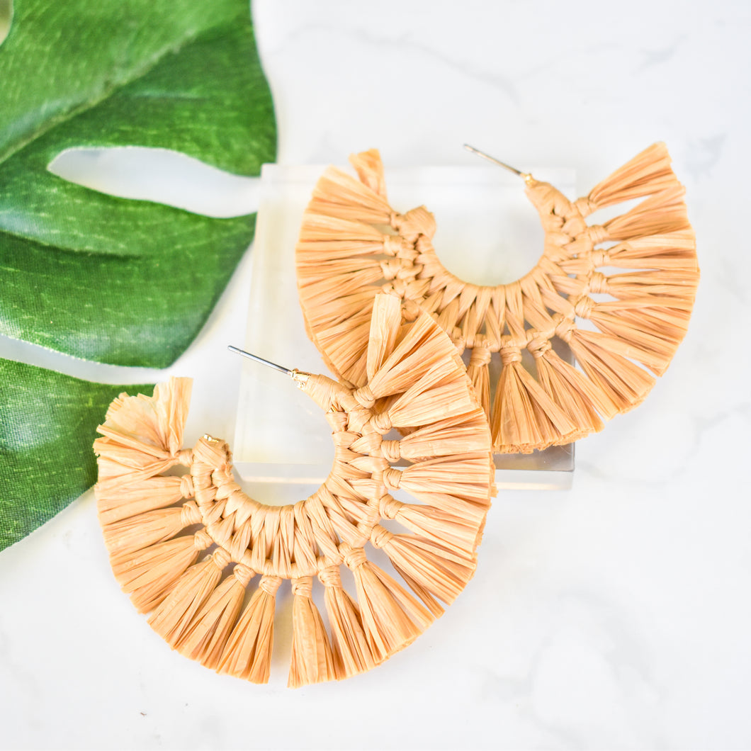 Natural Raffia Fans