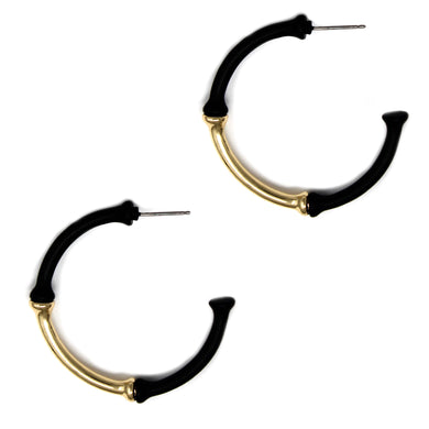 Black and Gold Bamboo Hoops