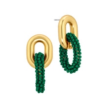 Load image into Gallery viewer, Gold and Green Beaded Links